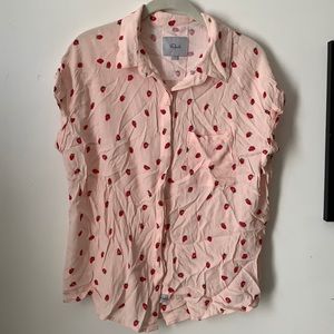 Rails strawberry short sleeve button up